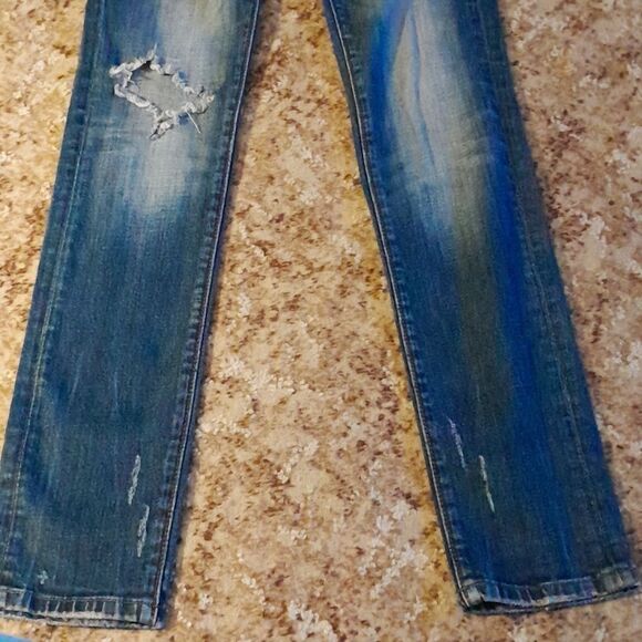 🤠Rerock for Express Skinny Distressed Jeans With Studs Women's Size 2 - Picture 4 of 9